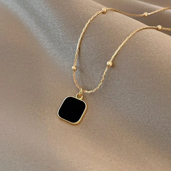 black stone pendent chain