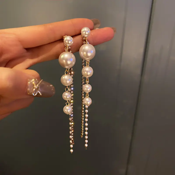 pearl long earings