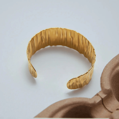 Textured Gold Cuff Bracelet