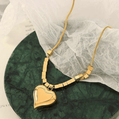 Golden Heart Charm Necklace