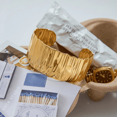 Textured Gold Cuff Bracelet