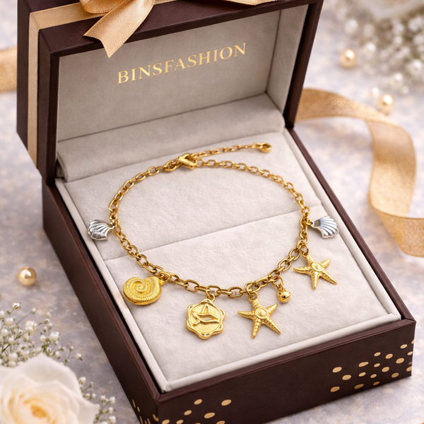Ocean Charm Gold Bracelet for Women