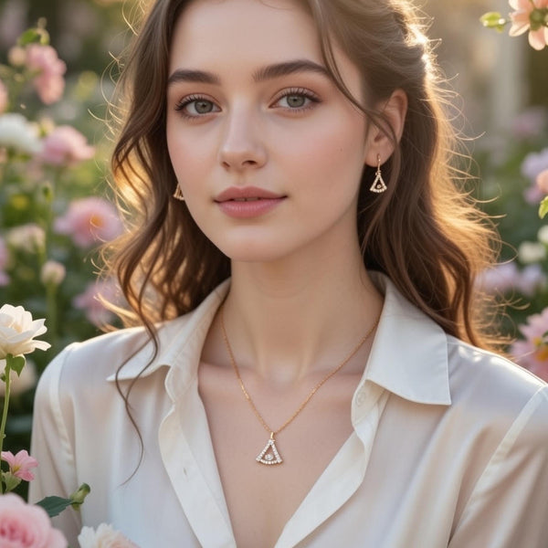 Elegant Crystal Arch Pendant Necklace