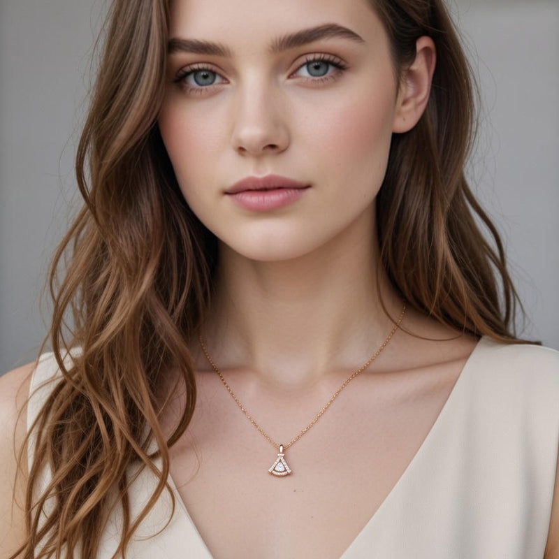 Elegant Crystal Arch Pendant Necklace