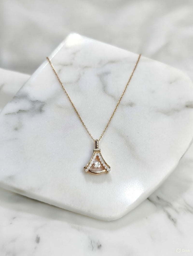 Elegant Crystal Arch Pendant Necklace