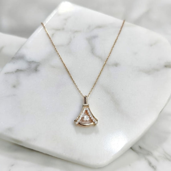 Elegant Crystal Arch Pendant Necklace