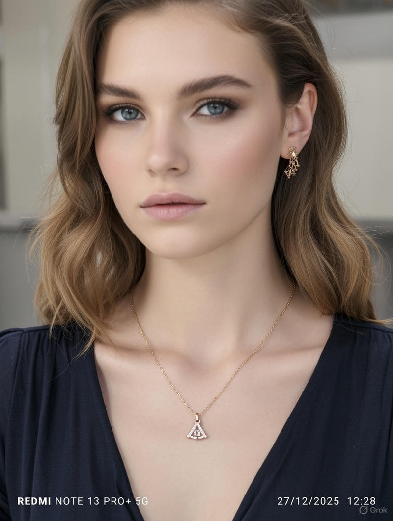 Elegant Crystal Arch Pendant Necklace