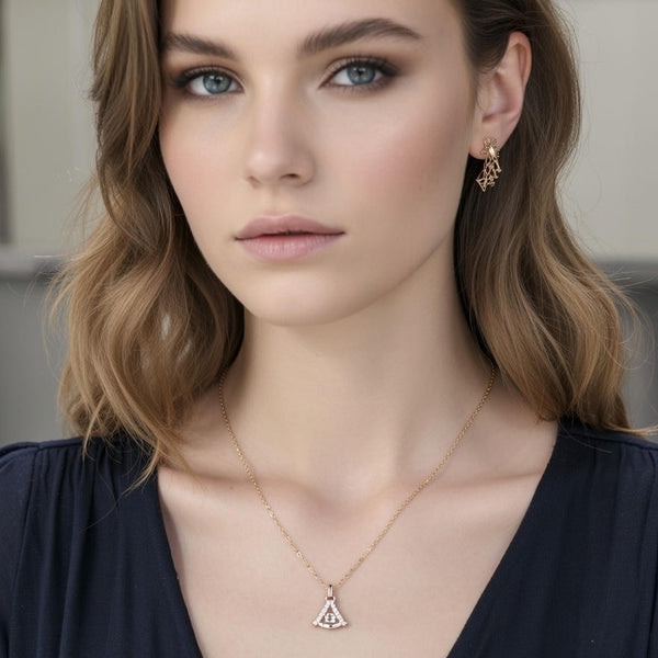 Elegant Crystal Arch Pendant Necklace