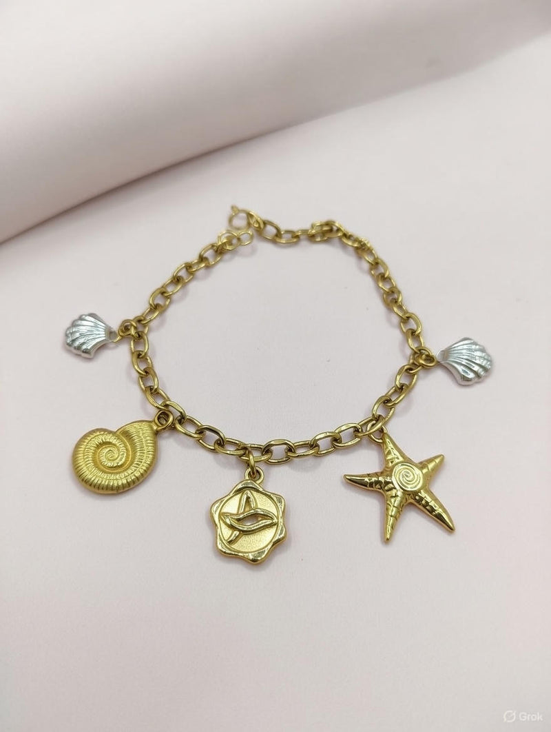 Ocean Charm Gold Bracelet for Women