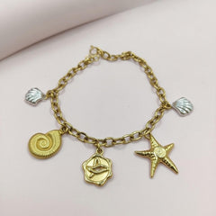 Ocean Charm Gold Bracelet for Women