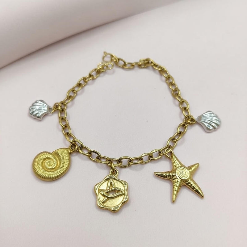 Ocean Charm Gold Bracelet for Women