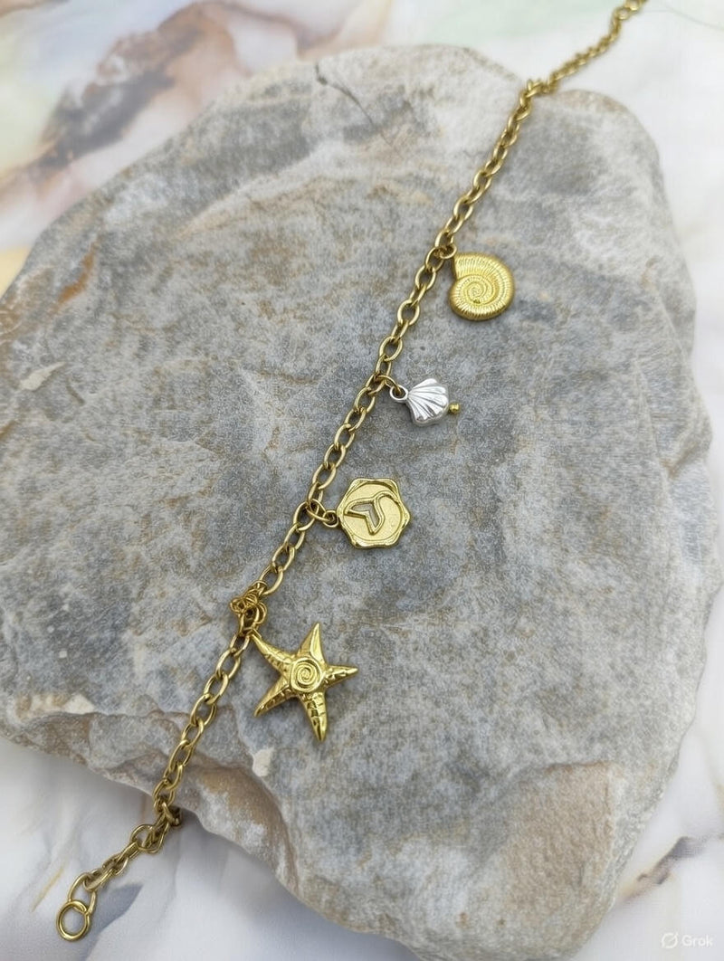 Ocean Charm Gold Bracelet for Women