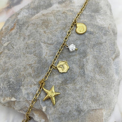 Ocean Charm Gold Bracelet for Women