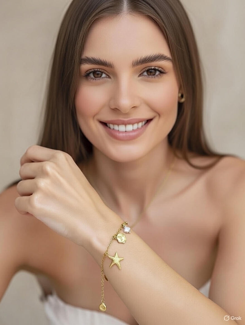 Ocean Charm Gold Bracelet for Women