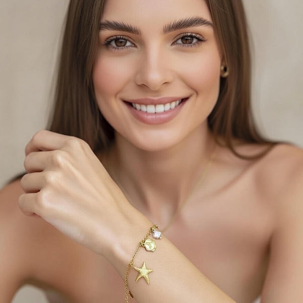 Ocean Charm Gold Bracelet for Women