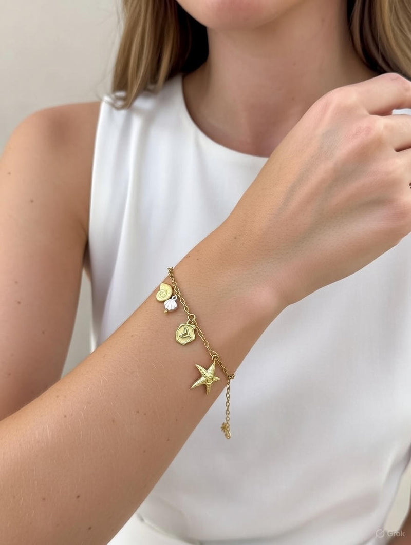 Ocean Charm Gold Bracelet for Women