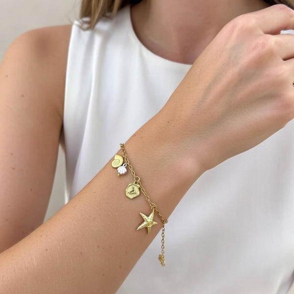 Ocean Charm Gold Bracelet for Women