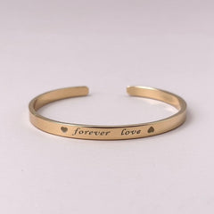 Forever Love Engraved Cuff Bracelet (Gold & Silver Plated)