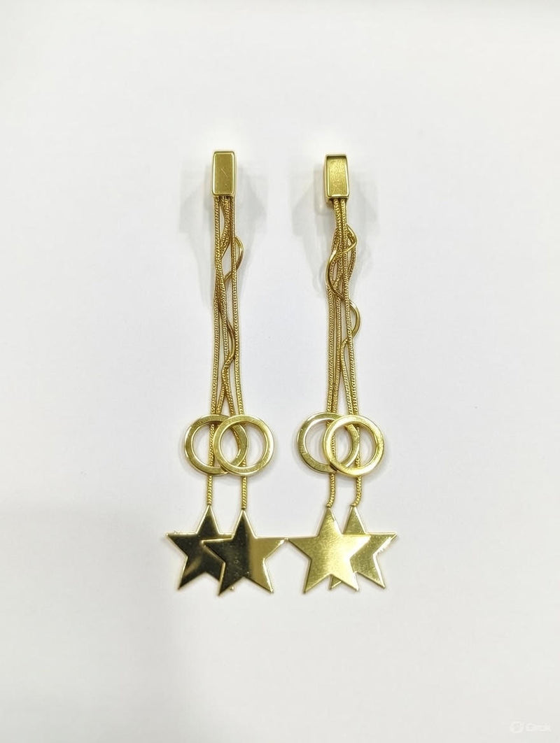 Celestial Star Chain Drop Earrings