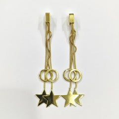 Celestial Star Chain Drop Earrings