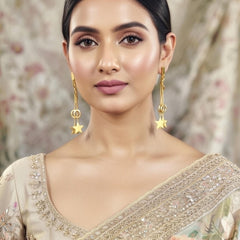 Celestial Star Chain Drop Earrings