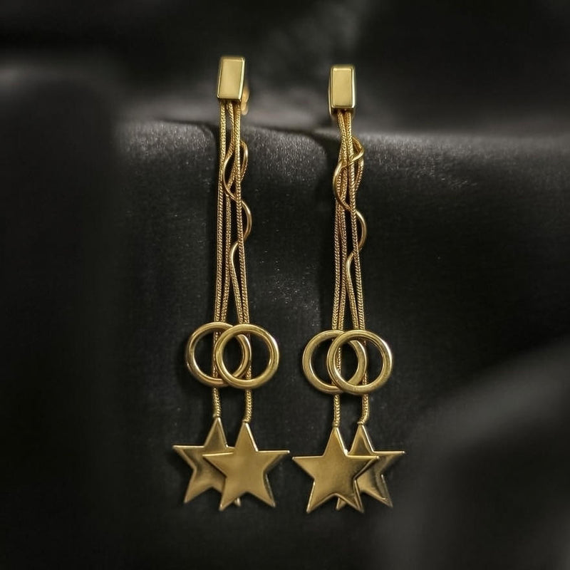 Celestial Star Chain Drop Earrings