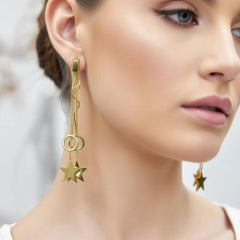 Celestial Star Chain Drop Earrings