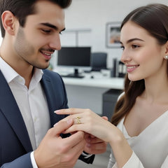 Elegant Gold “Love” Diamond Finger Ring