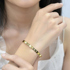 Forever Love Engraved Cuff Bracelet (Gold & Silver Plated)