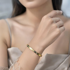 Forever Love Engraved Cuff Bracelet (Gold & Silver Plated)
