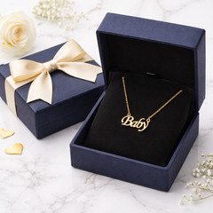 Baby Script Pendant Necklace – Elegant Gold-Finish Name Chain for Women & Girls