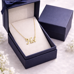 Hot Script Pendant Necklace – Trendy Gold-Finish Name Chain for Women & Girls
