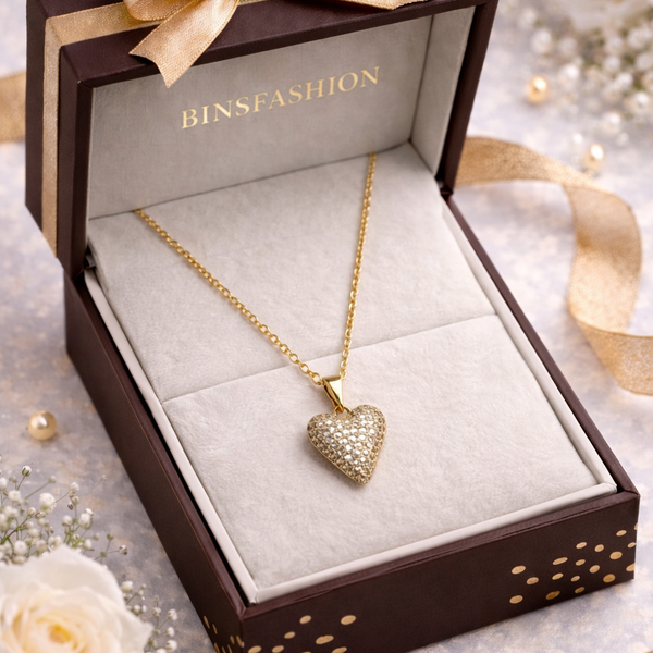Radiant Heart Crystal Pendant Necklace