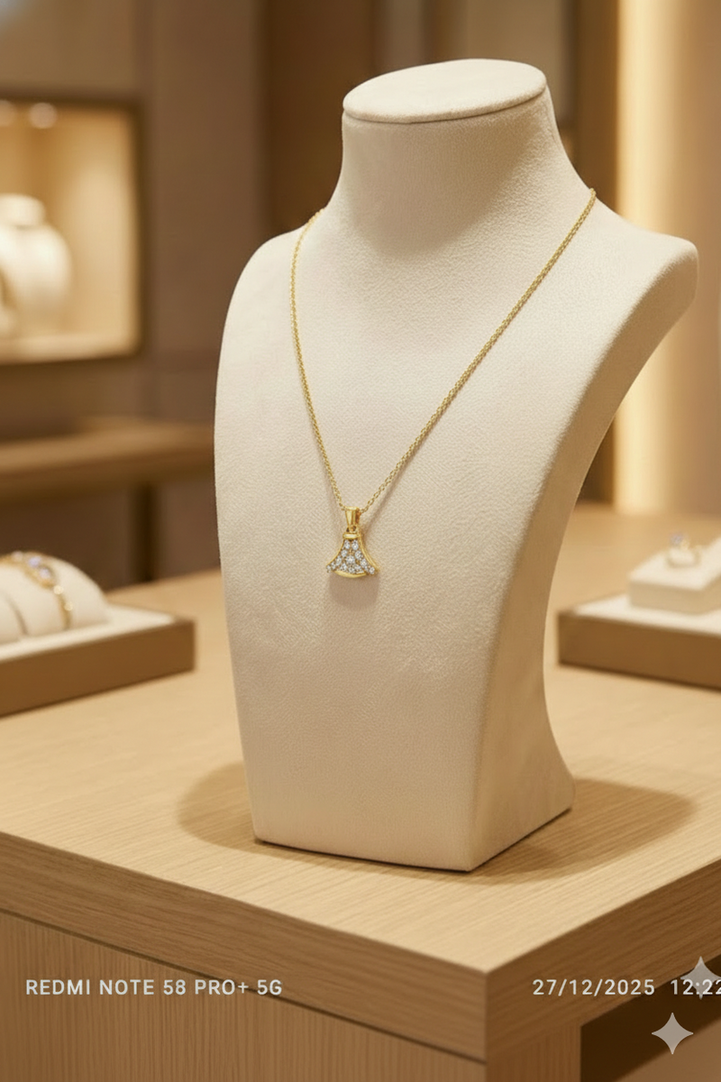 Elegant Crystal Arch Pendant Necklace