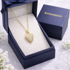 Radiant Heart Crystal Pendant Necklace