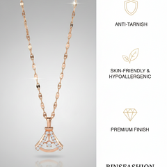 Elegant Crystal Arch Pendant Necklace