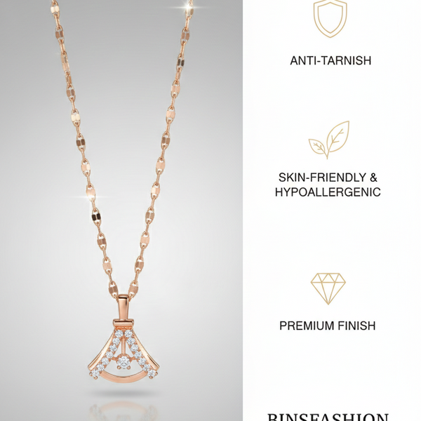 Elegant Crystal Arch Pendant Necklace