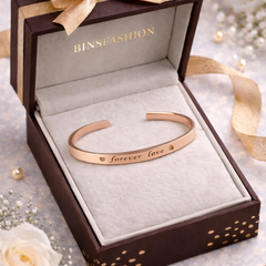 Forever Love Engraved Cuff Bracelet (Gold & Silver Plated)