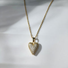 Radiant Heart Crystal Pendant Necklace