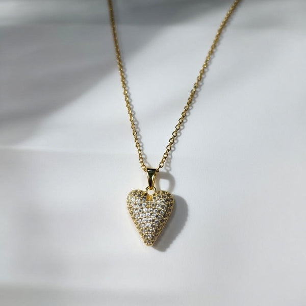 Radiant Heart Crystal Pendant Necklace
