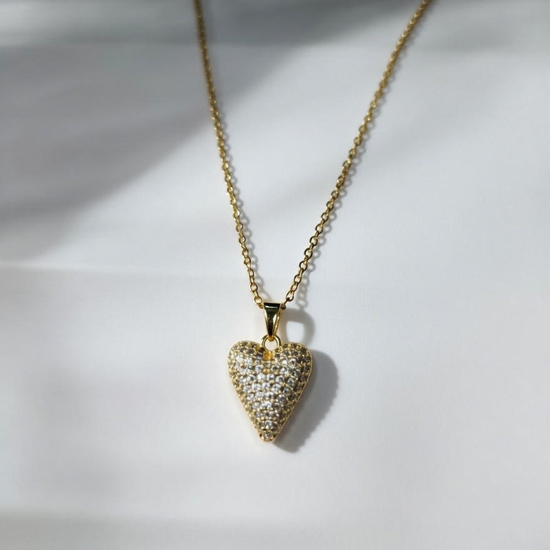 Radiant Heart Crystal Pendant Necklace