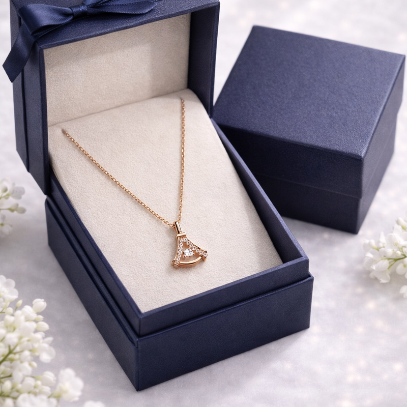 Elegant Crystal Arch Pendant Necklace