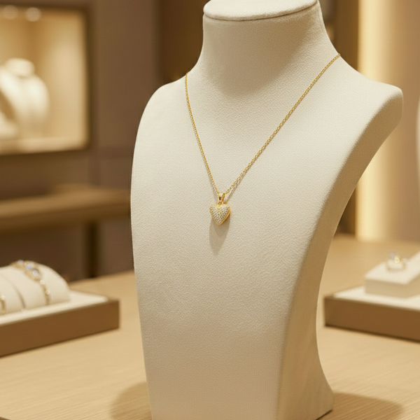 Radiant Heart Crystal Pendant Necklace