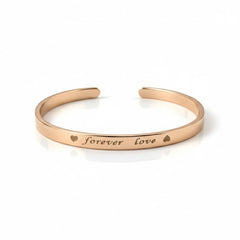 Forever Love Engraved Cuff Bracelet (Gold & Silver Plated)