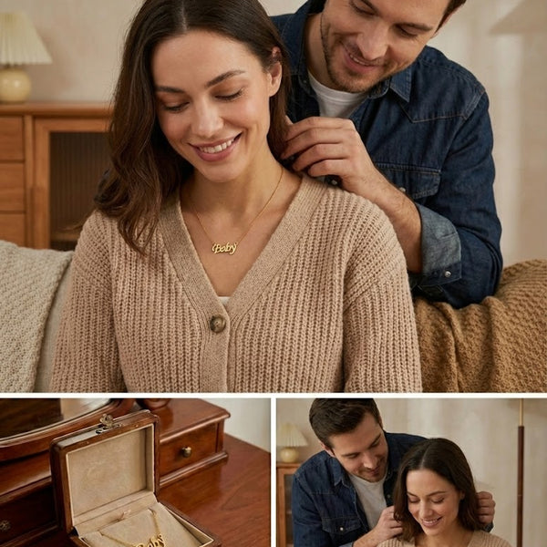 Baby Script Pendant Necklace – Elegant Gold-Finish Name Chain for Women & Girls