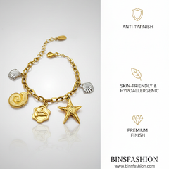 Ocean Charm Gold Bracelet for Women
