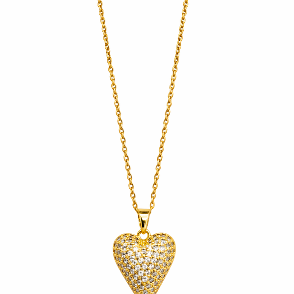 Radiant Heart Crystal Pendant Necklace