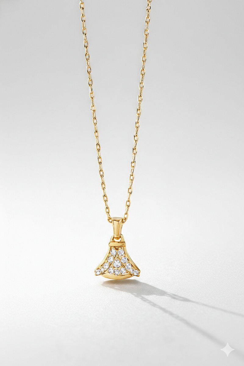 Elegant Crystal Arch Pendant Necklace