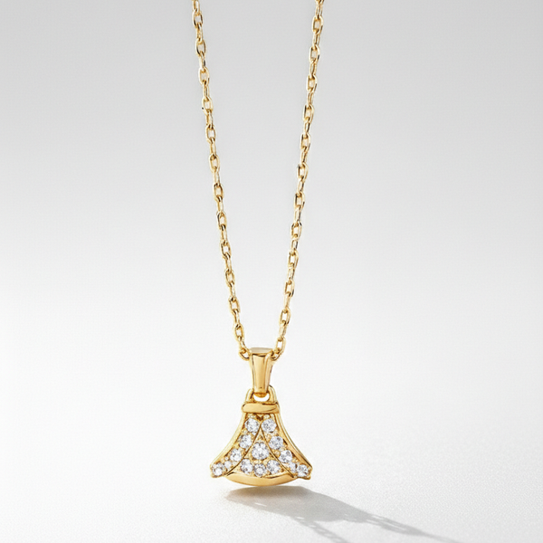 Elegant Crystal Arch Pendant Necklace