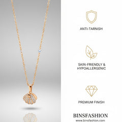 Elegant Pearl Shell Pendant Necklace – Gold Finish
